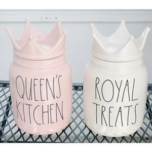 Rae Dunn Queens Kitchen and Royal Treats Canisters - New